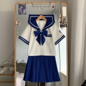 一封信 莱茵河 花绀色粗一本水手服正统JK制服校供感夏服中间服