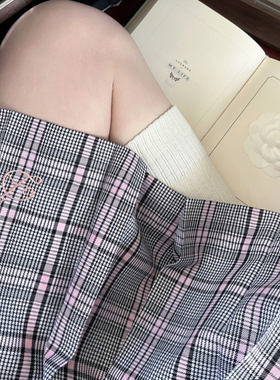 一封信【变奏曲】原创jk格裙灰粉千鸟格校供感前箱褶百褶裙学院风