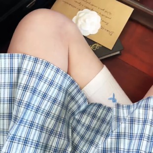 一封信【笙笙】原创jk格裙水蓝格校供感日系百褶裙学院风短裙