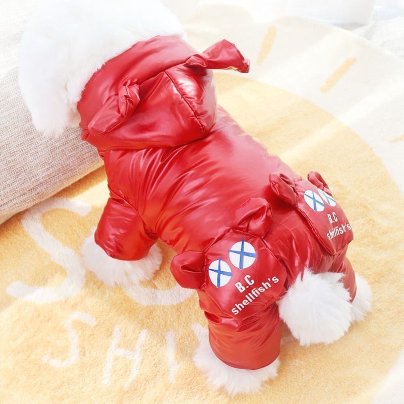 防寒狗狗衣服小型犬萌熊宠物棉衣四脚泰迪比熊博美加厚狗狗衣服