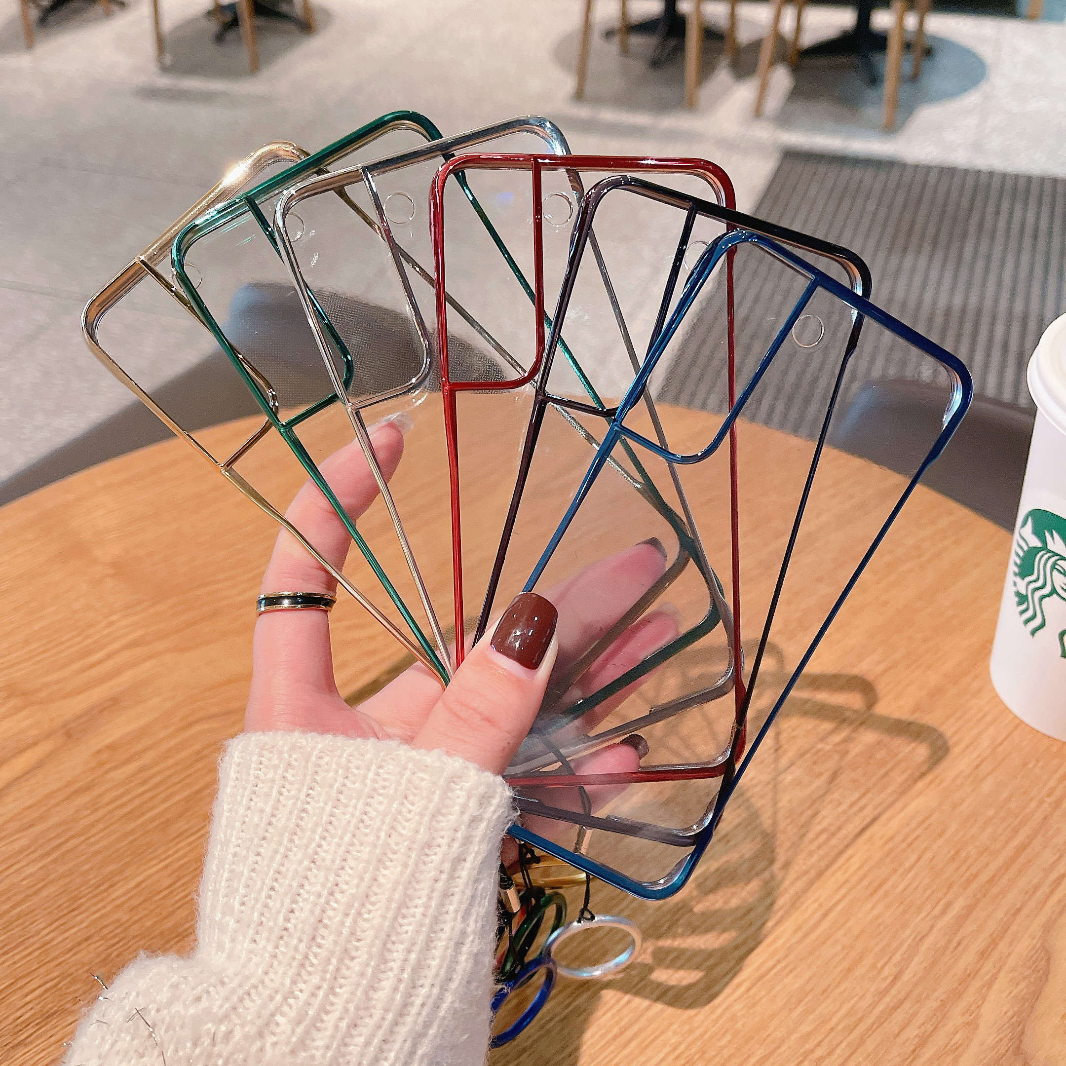 适用三星S23电镀PC无边框透明