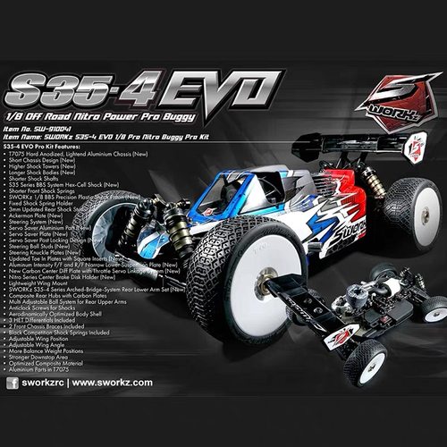 SWORKZ S35-4 EVO 1/8 Pro硝基越野车 KIT SW-910041油越