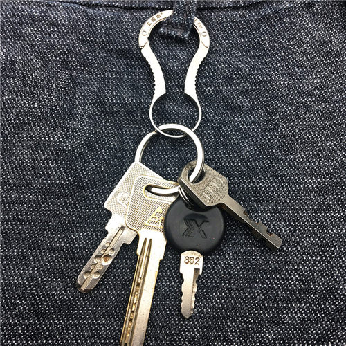 不锈钢多功能钥匙扣葫芦形三刃木