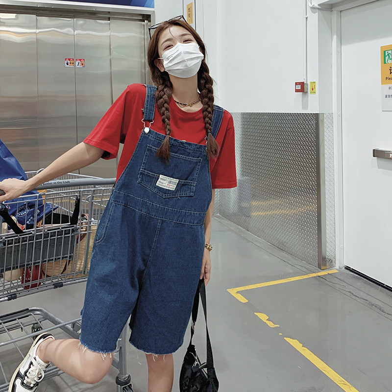 现货宽松牛仔背带裤7536P95控148，女装牛仔裤，浙宝218