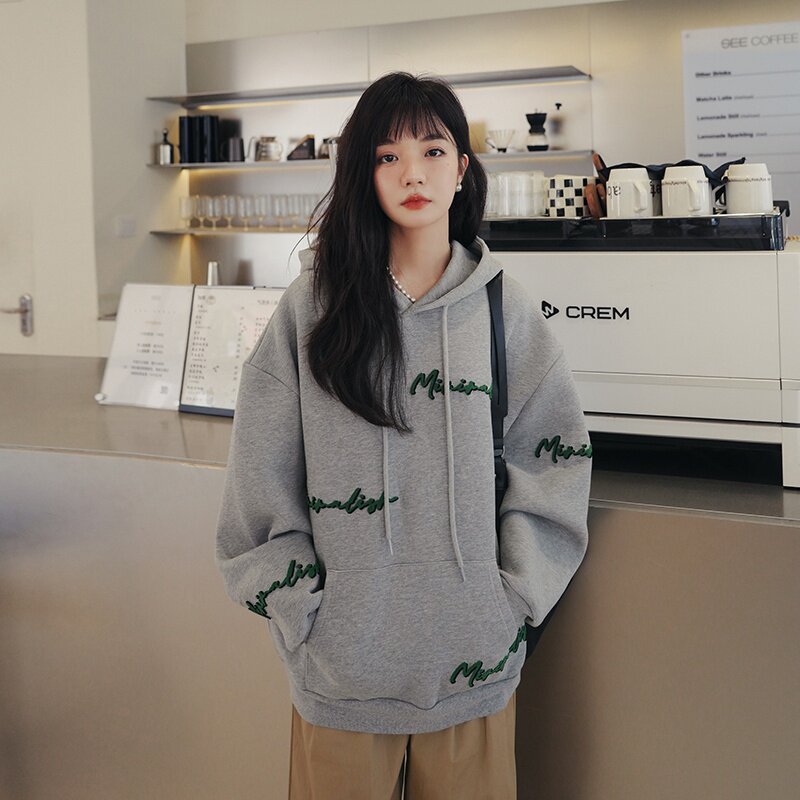现货 新款秋季重工连帽设计感宽松卫衣7565P125控178图片
