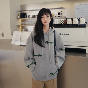 现货 新款秋季重工连帽设计感宽松卫衣7565P125控178图片