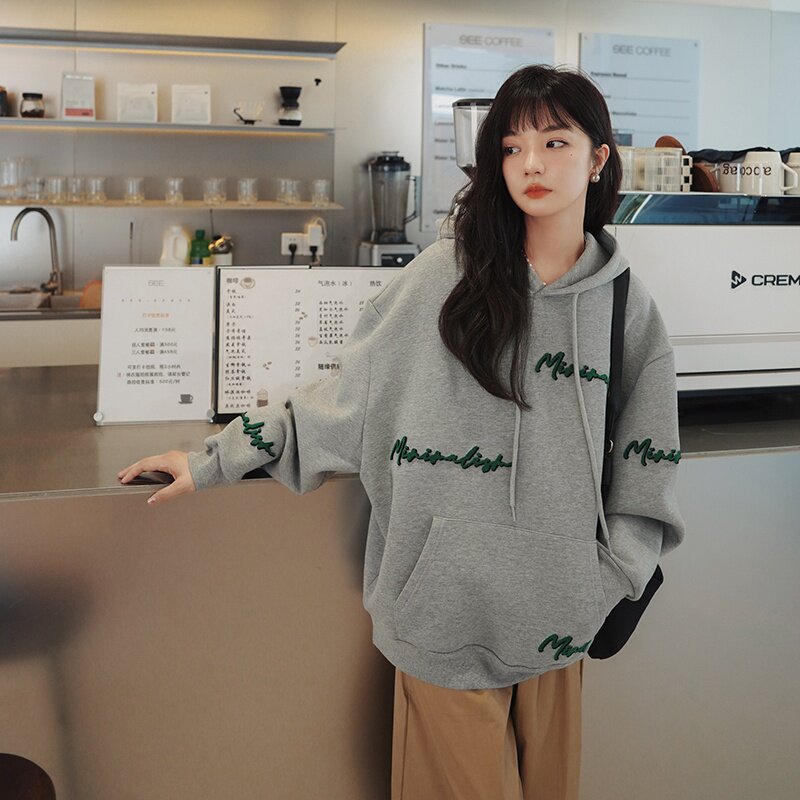 现货新款秋季重工连帽设计感宽松卫衣7565P125控178，女装卫衣/绒衫，浙宝218