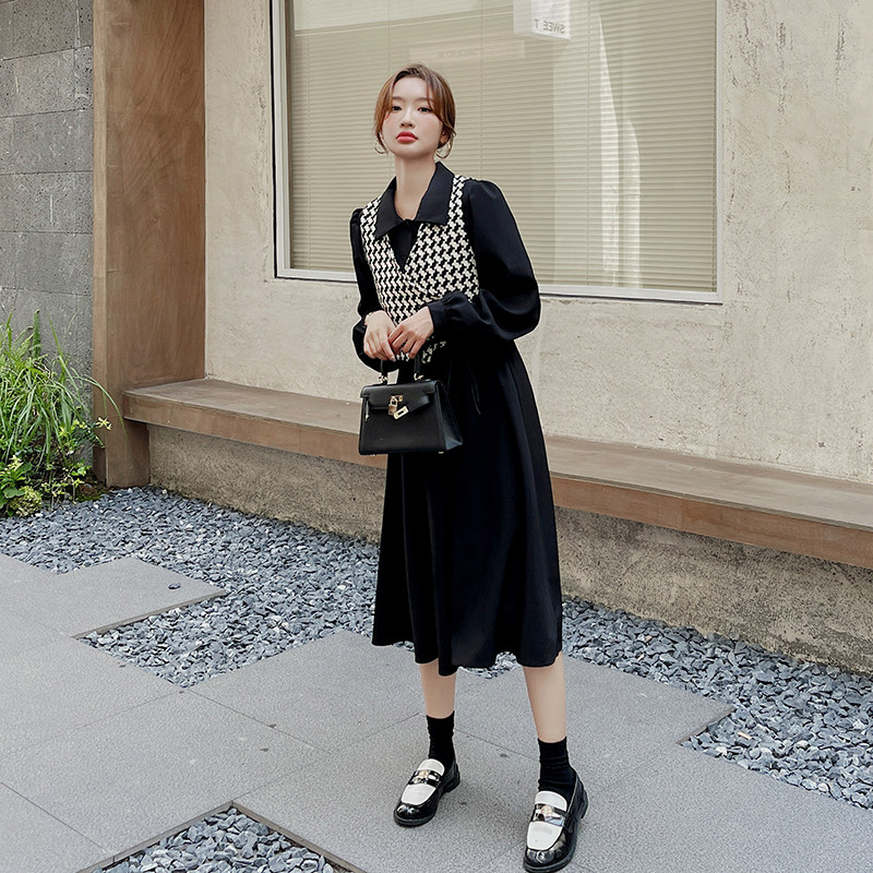 档口现货！2022秋季新款两件套连衣裙7587P125控178，女装连衣裙，浙宝218