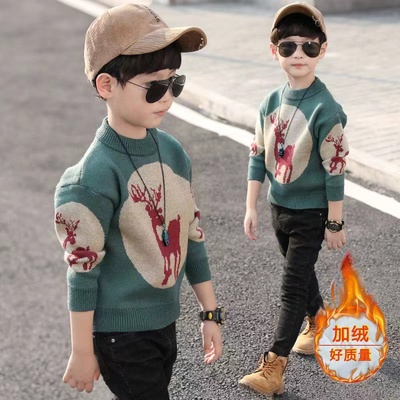 男童加厚毛衣秋冬针织衫