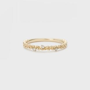 日系轻奢nojess同款 月桂花冠 永恒璀璨 小钻 纤细优雅 纯银戒指