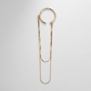 日系轻奢cocoshnik同款 蛇骨链流苏 双链摇曳 纯银镀金耳骨夹