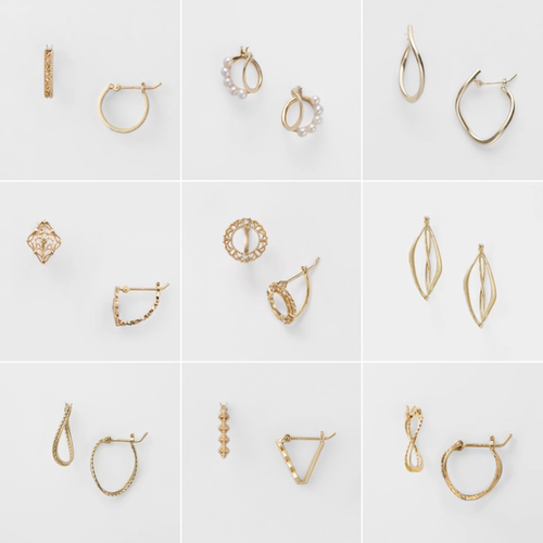 优雅气质叠戴纯银耳线耳夹耳环