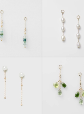 日系轻奢 Archaeology罗马琉璃 渐变 橄榄石 耳坠耳环