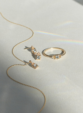 复古镜面项链nojess纯银女海蓝宝