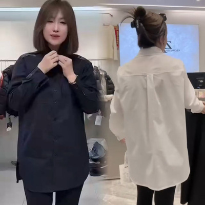 白色衬衫女款遮屁股独特漂亮衬衣