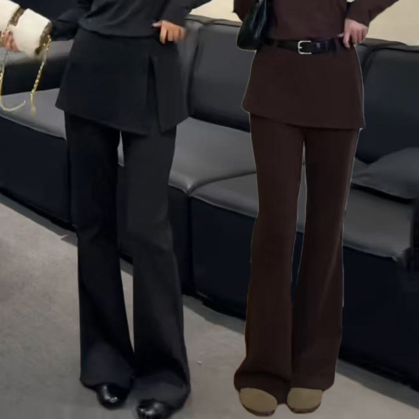 毛呢裤子女款喇叭裤爆款微喇裤