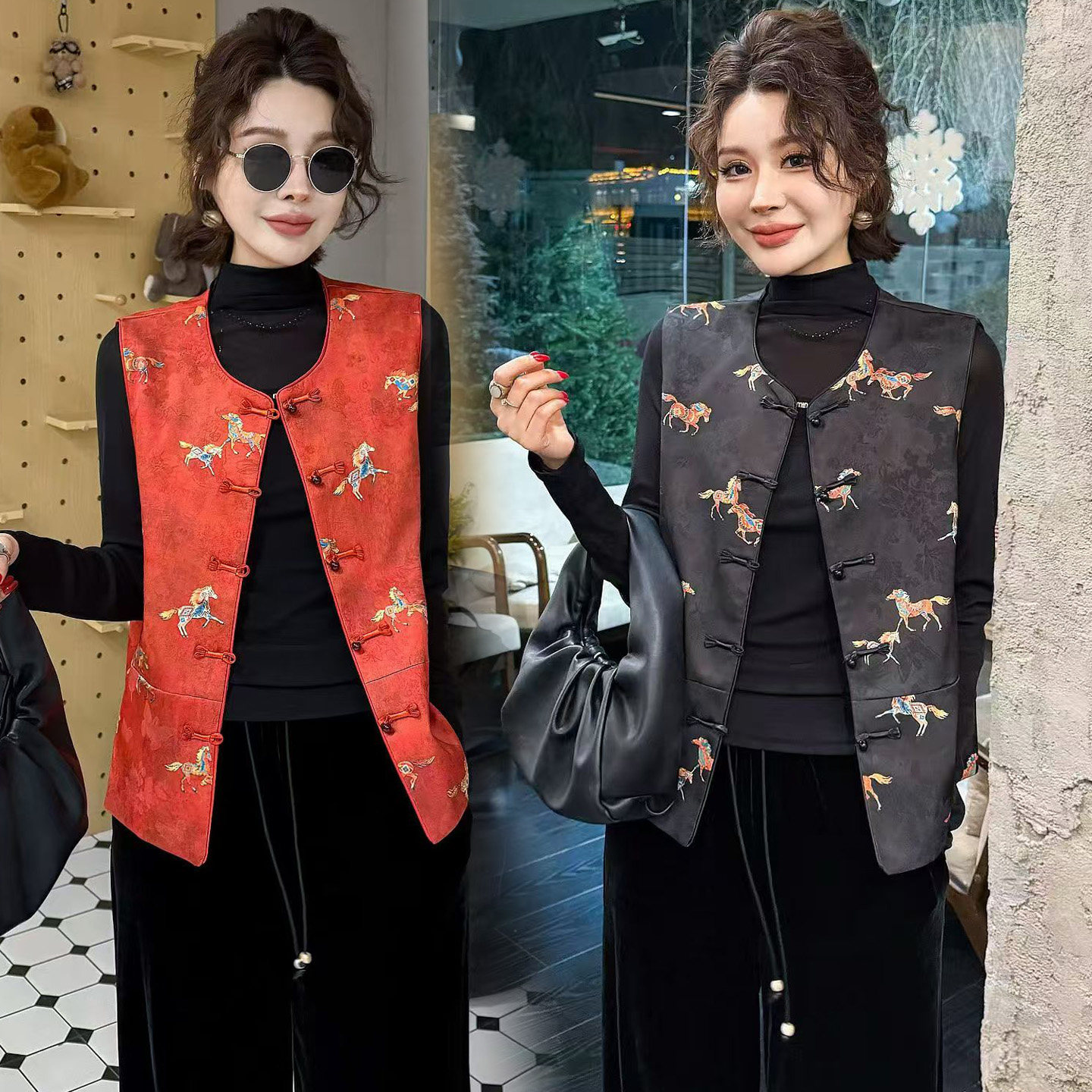 新中式国风马甲女款背心2025新款时髦洋气巨好看的红色叠穿内搭潮,女装/女士精品,马夹,淘宝优惠券,粉丝福利购,淘宝优惠卷