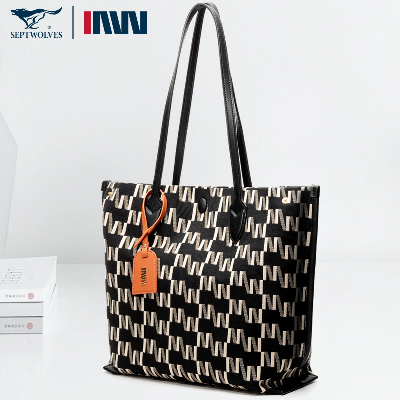 七匹狼高级感手提包时尚新款女士单肩包斜挎轻便女包大容量通勤包