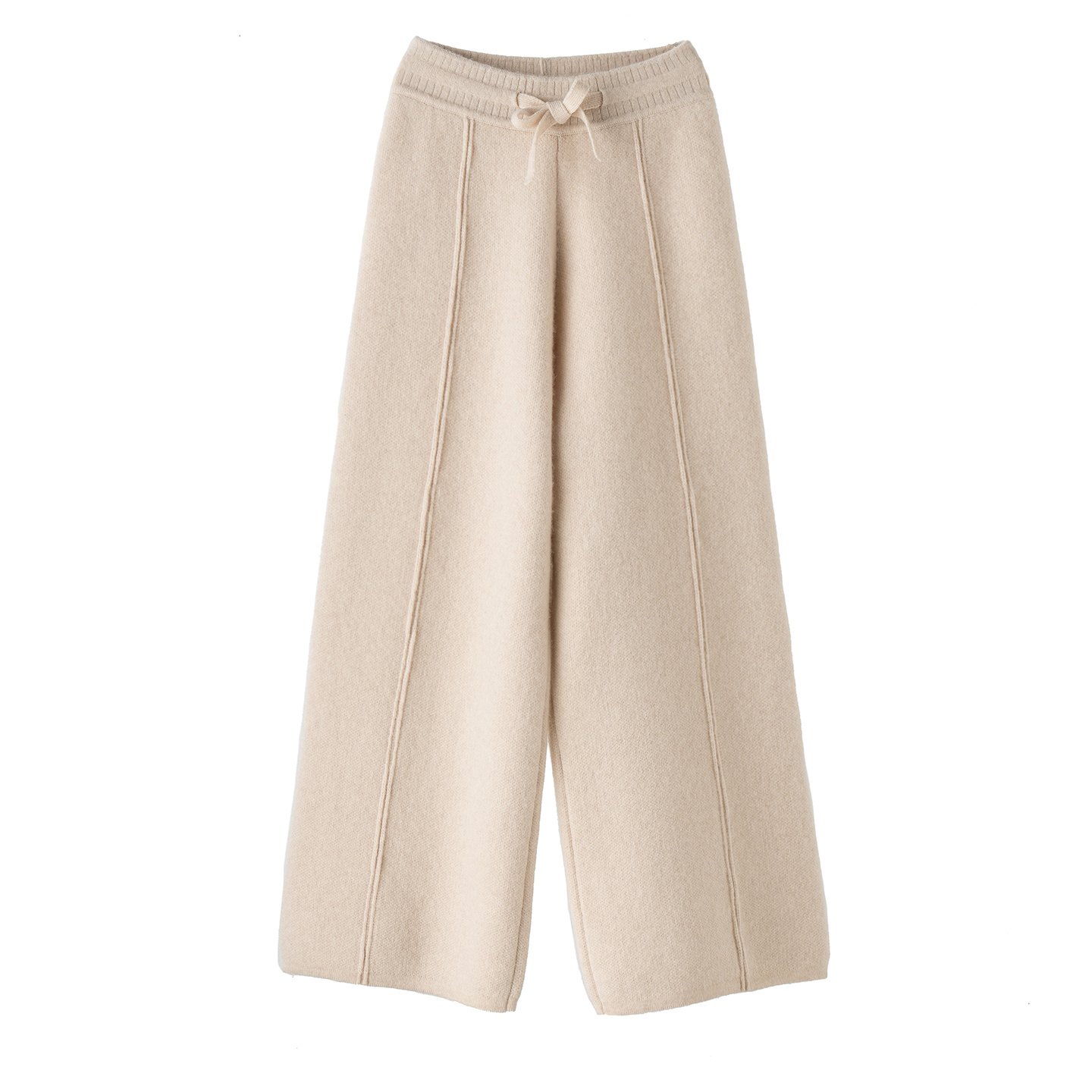 100%纯山羊绒四平加厚阔腿裤