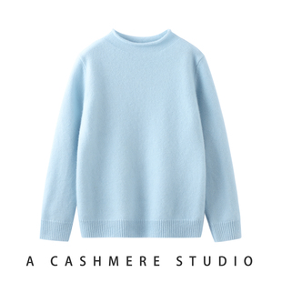 儿童半高领100%纯山羊绒衫男女童针织毛线衣中大童秋冬厚打底毛衣