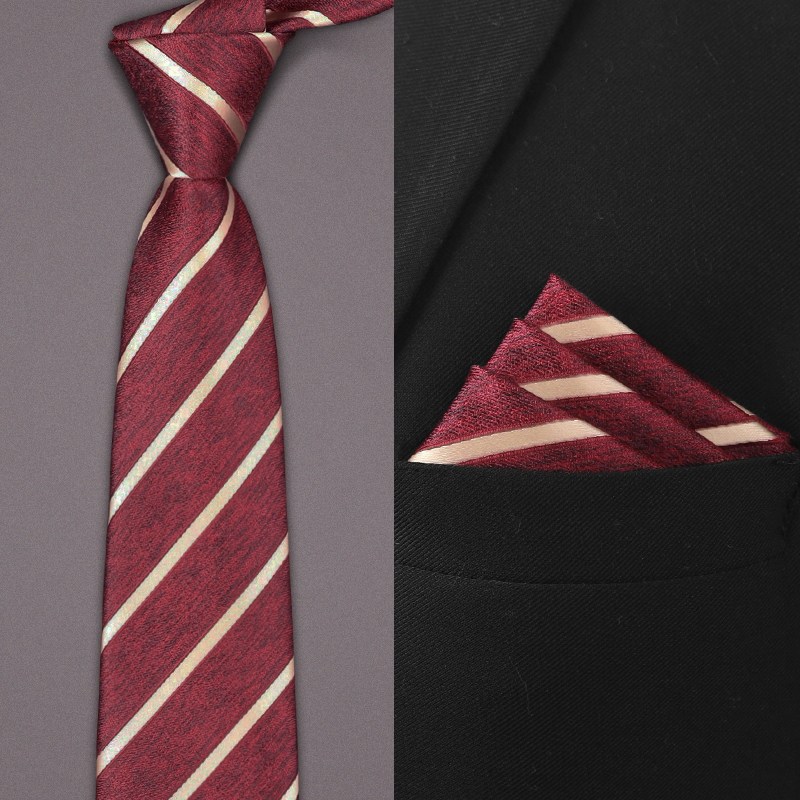 男士领带新郎结婚男生红色本命年新款高档斜纹西装衬衫配饰礼盒装