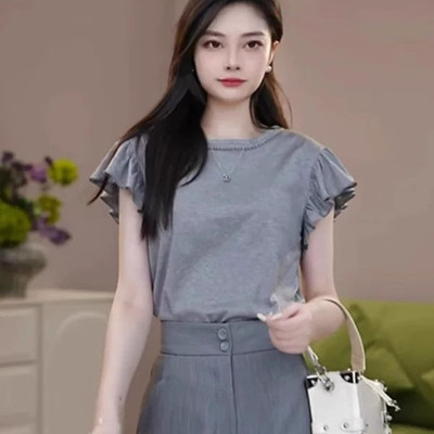 A家专柜正品2025夏季新款时尚百搭简约圆领修身T恤530047-1031331