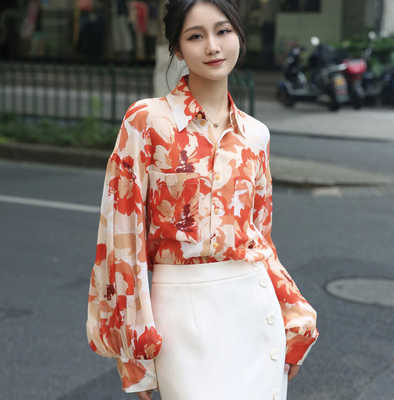 阿玛施港风单排扣衬衫