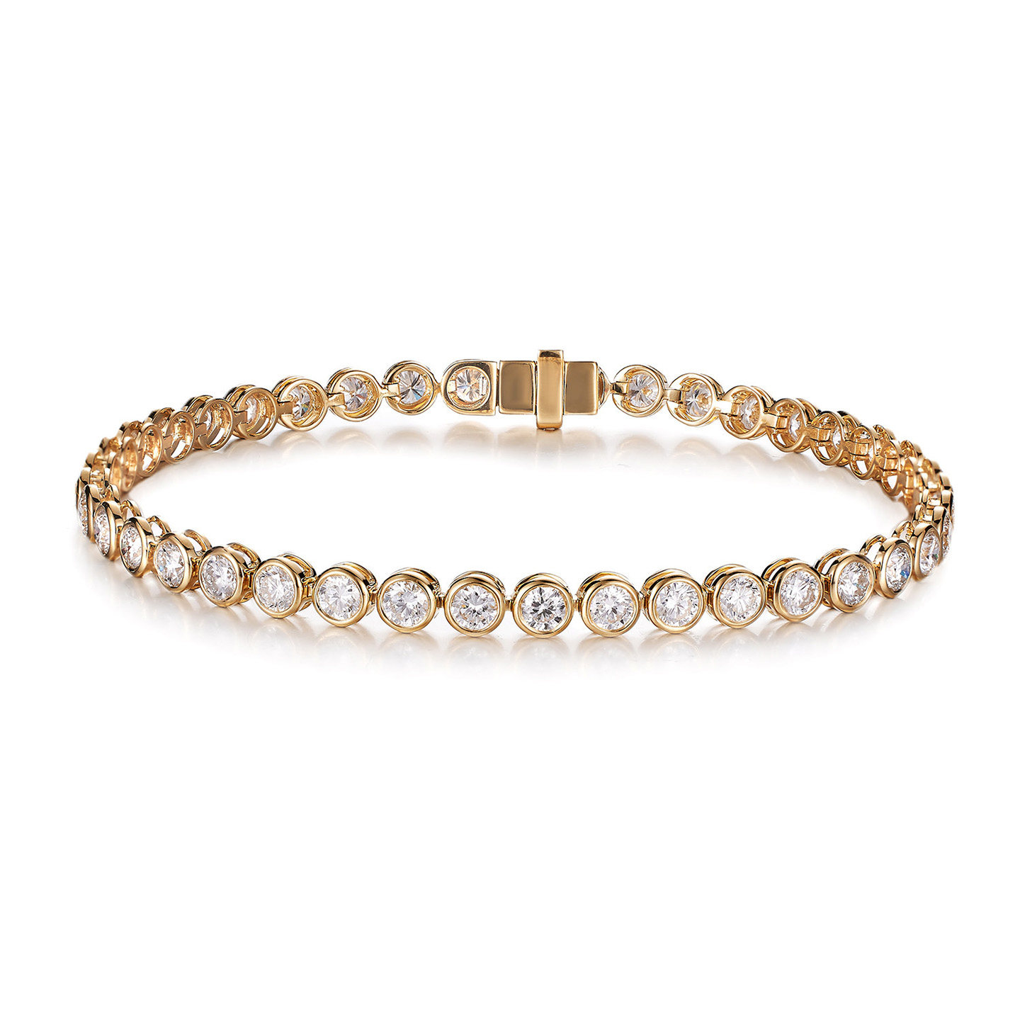 尤金喜 满圈泡泡手链18k金培育钻石手链 单颗10/20/30分时尚轻奢