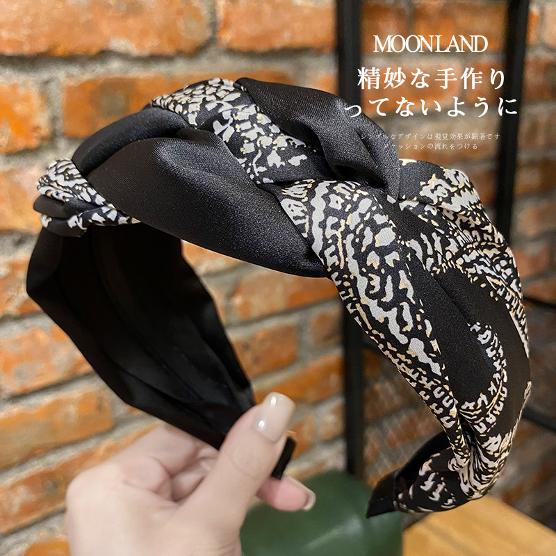 发箍女夏仙女韩国网红复古腰果花麻花辫子宽边压发头箍高颅顶发卡