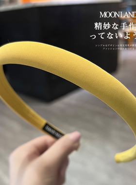 纯色显白发捆高颅顶发箍女韩国简约海绵头箍百搭细款压发洗脸发卡