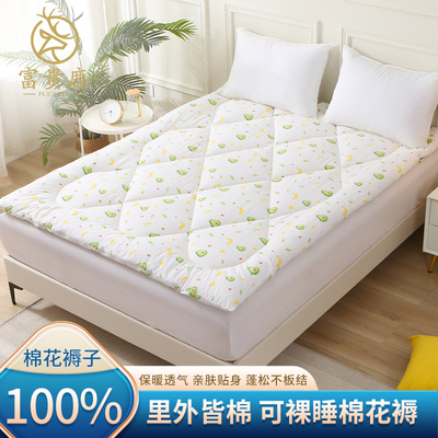 100%纯棉花填充材质保证手工床垫
