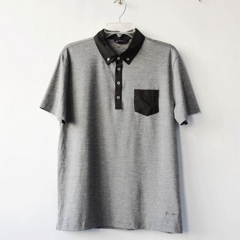 夏季男士翻领短袖Polo衫上衣 韩版宽松运动休闲拼色半袖速干T恤