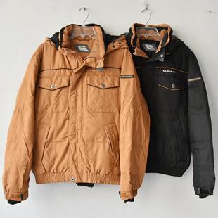 外单男士冬季加厚防寒户外羽绒服滑雪服连帽多兜短款夹克工装棉服