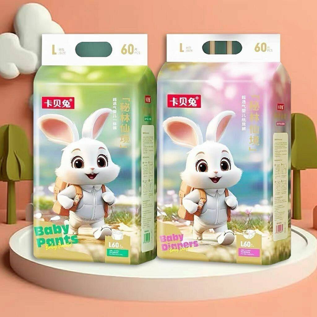 正品卡贝兔秘林仙境纸尿裤拉拉超薄透气柔软婴幼儿一体裤尿不湿