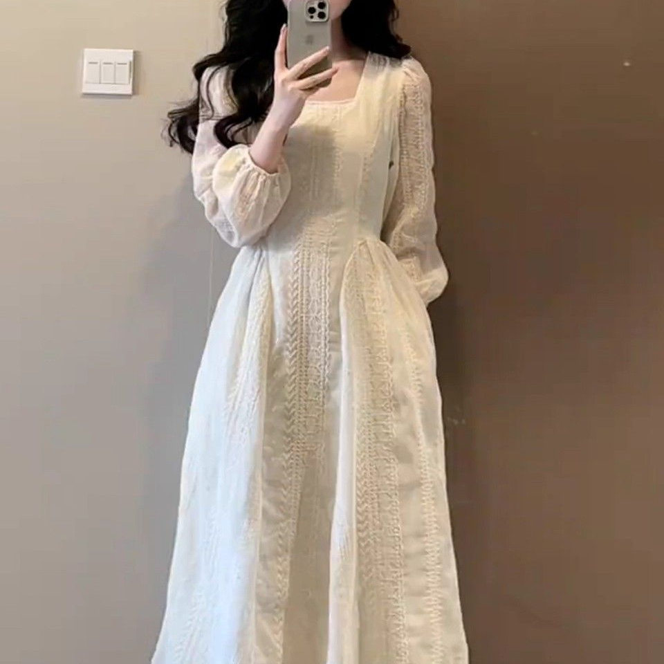 大码温柔风蕾丝连衣裙套装