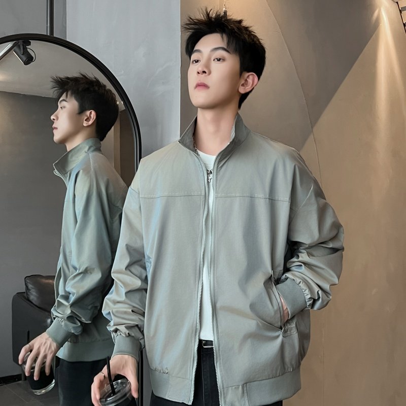 XZ413-HW2501-P65-春季新款渐变色男女时尚百搭青少年棒球服外套，女装短外套，星座413（原星座105C）