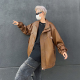 XZ413-HW233-特批75-2025春装新款机车PU时尚休闲潮流皮夹克外套，男装夹克，星座413（原星座105C）