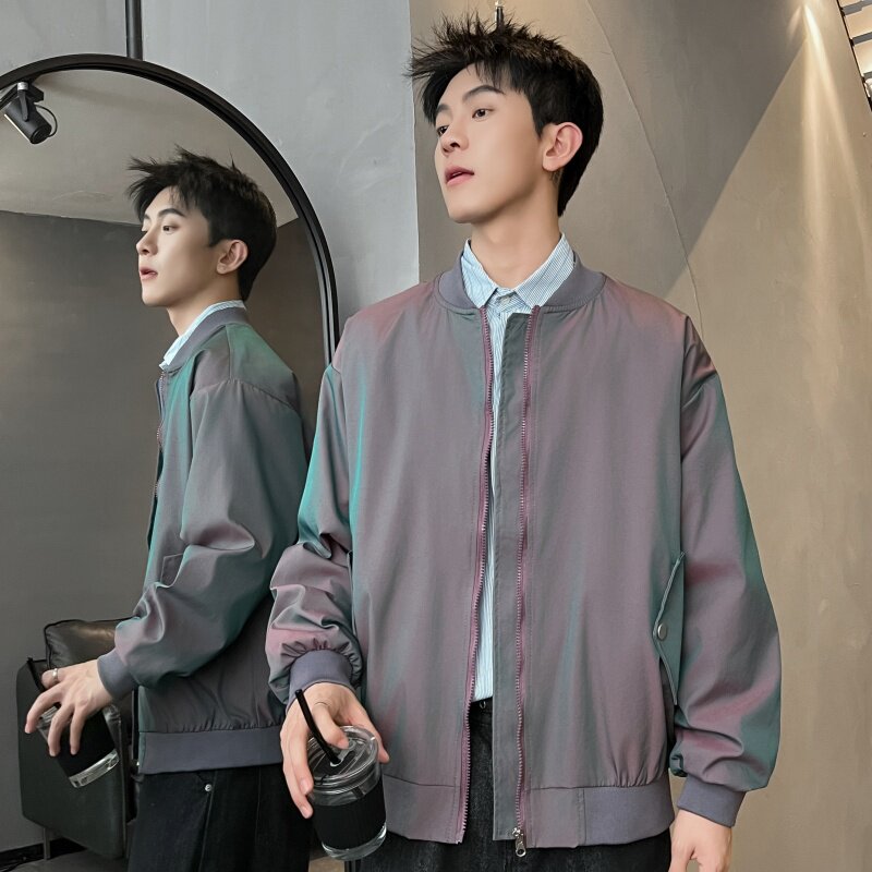 XZ413-HW152-P65-2025秋装新款渐变色休闲时尚青少年立领夹克外套,男装夹克,星座413（原星座105C）