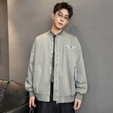 XZ413-HW668-P75-春季新款渐变色绣花时尚百搭青少年立领夹克外套，男装夹克，星座413（原星座105C）
