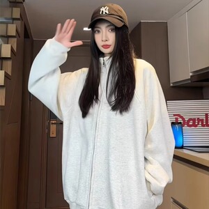 XZ413HW666-P58现货2025春季新款美式百搭休闲质感超好立领卫衣图片