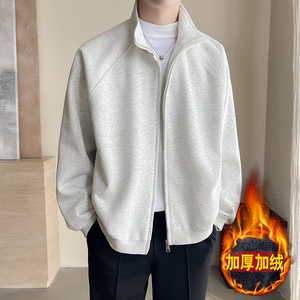 XZ413HW666-P68-2026冬季加绒加厚立领夹克外套休闲男女同款卫衣图片