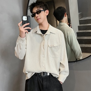 XZ413-HW160-P40-2026春季长袖条纹男女青少年百搭休闲衬衫，男装衬衫，星座413（原星座105C）