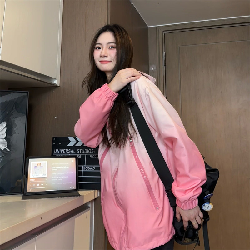 XZ413-HW253-P70-2026春秋冬新款中性风休闲潮流宽松渐变色冲锋衣，男装夹克，星座413（原星座105C）