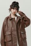 XZ413HW235-P90-2025秋装新款机车PU时尚休闲潮流工装中性风外套，男装工装外套，星座413（原星座105C）