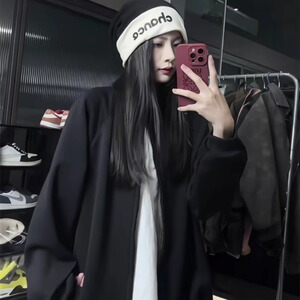 XZ413HW666-P58现货2025春季新款美式百搭休闲质感超好立领卫衣图片