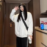 XZ413HW666-P58现货2025春季新款美式百搭休闲质感超好立领卫衣，女装卫衣/绒衫，星座413（原星座105C）
