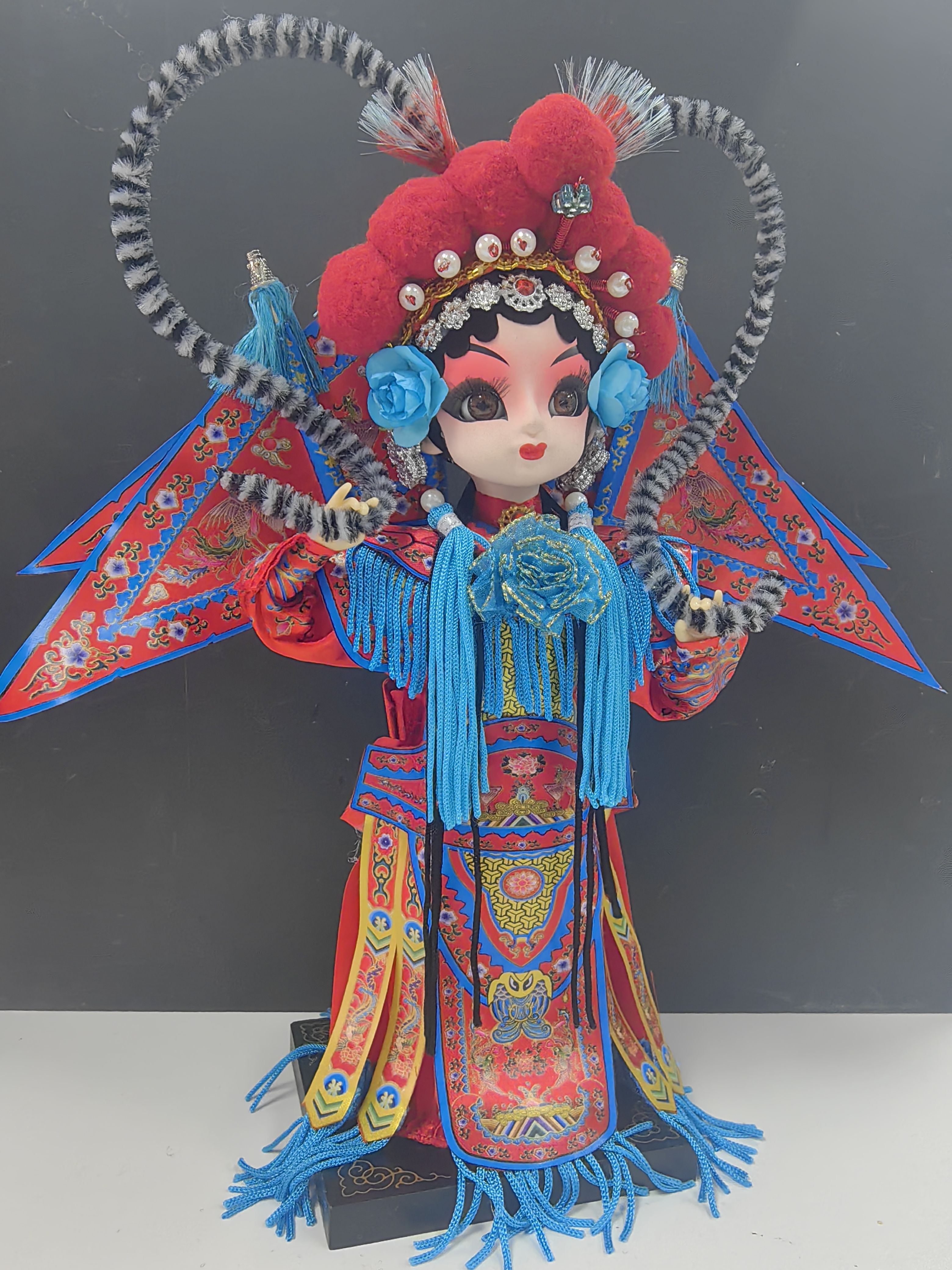 正品京合坊文创非遗绢人手工艺品外事礼品大号Q版穆桂英杨宗保