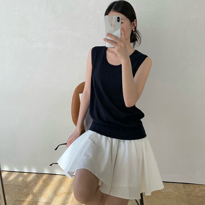 夏新透气显瘦芭蕾风针织背心裙