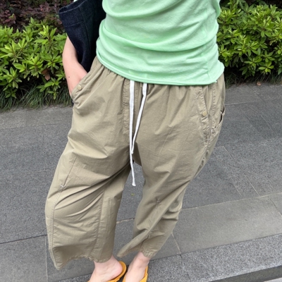 夏季透气云感棉显瘦八分直筒女裤