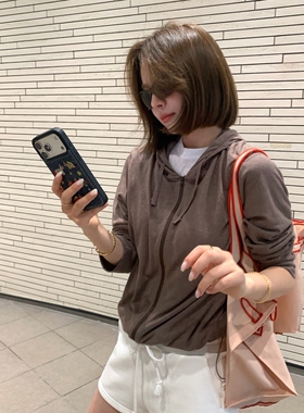 HLY夏新轻薄透气汉麻抽绳可调麻感轻松宽松拉链亚麻防晒衣外套女